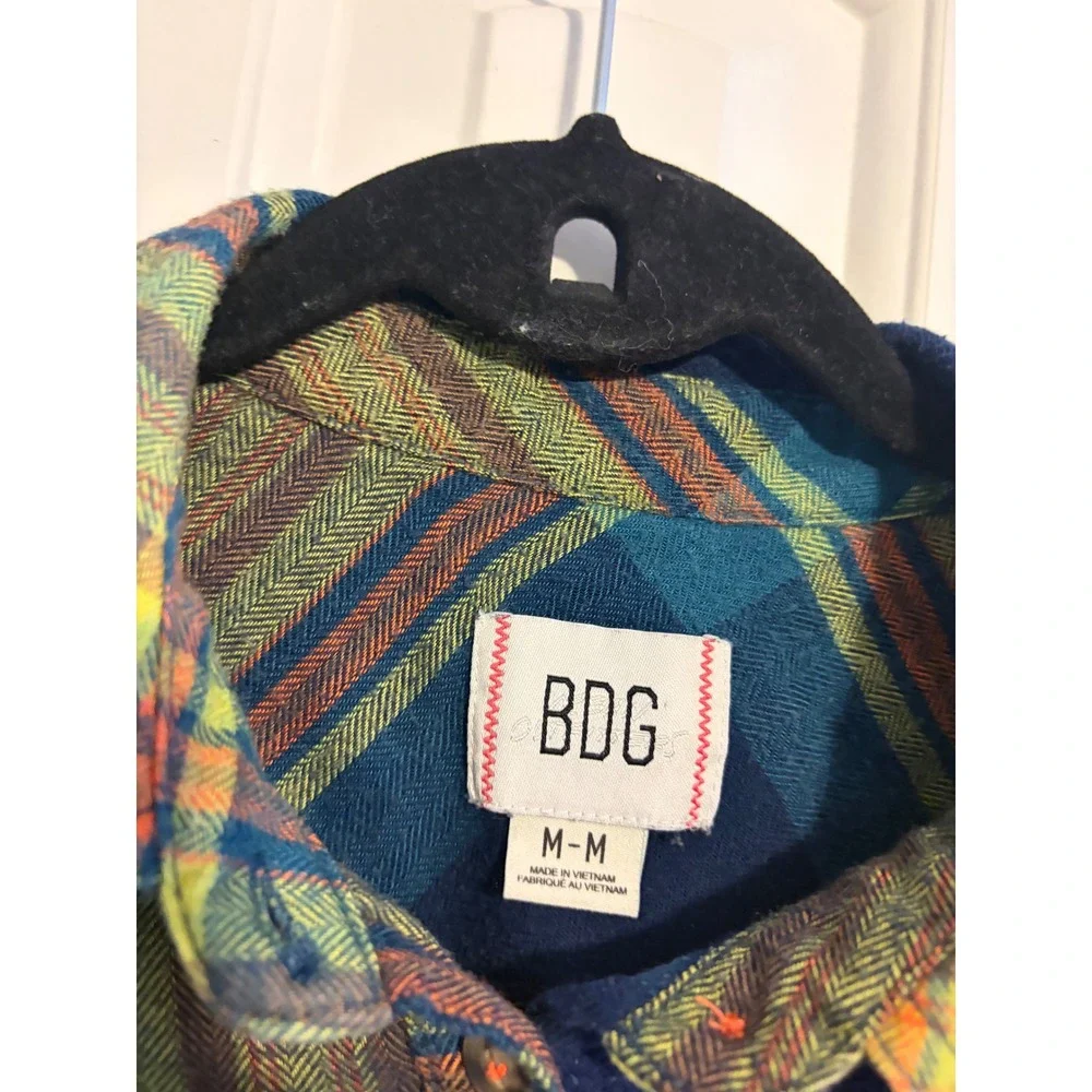 BDG Plaid Button Down Shirt Oversized Long Sleeve Casual Top Women M - Picture 7 of 8